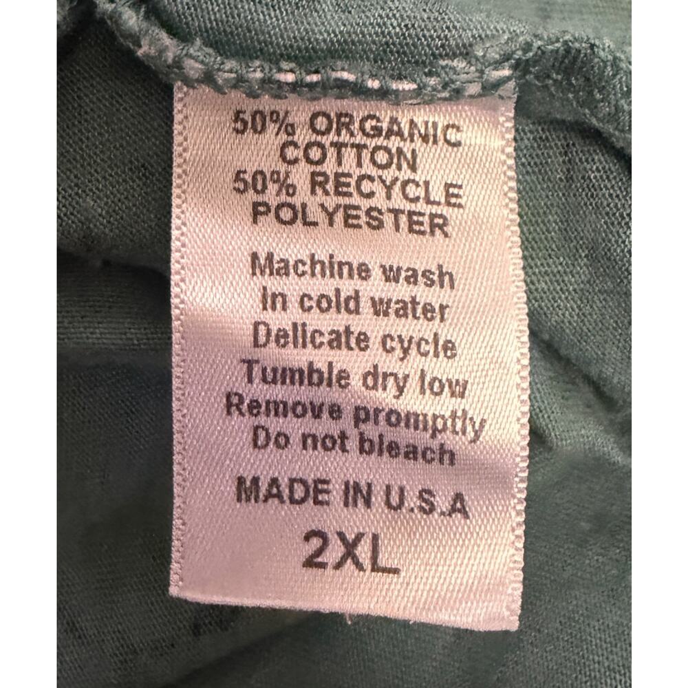 Kialoapiko 2X Organic Cotton Plus Size Green Short Sleeve Women Aloha EUC - Picture 6 of 8